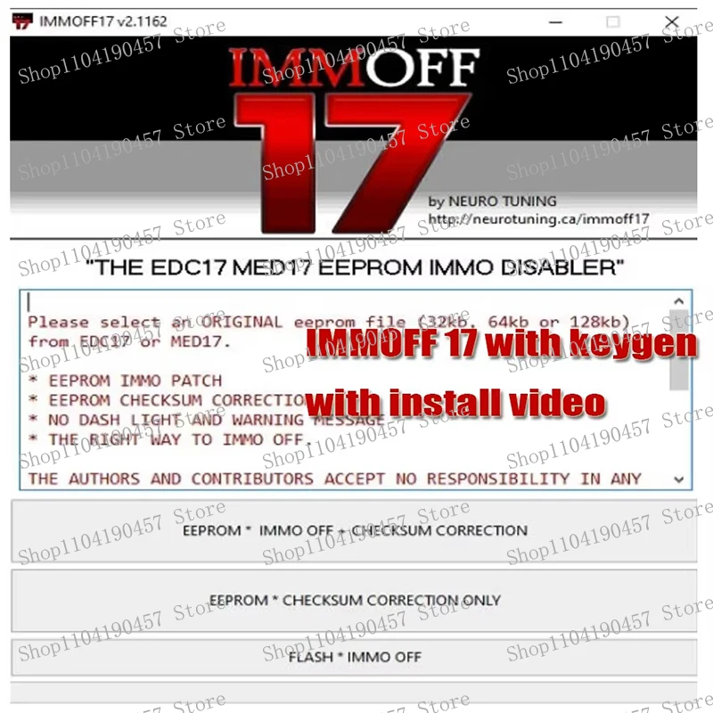 

cars accessories IMMOFF17 Software EDC17 with keygen Immo Off Ecu Program NEUROTUNING Immoff17 Disabler and install video guide