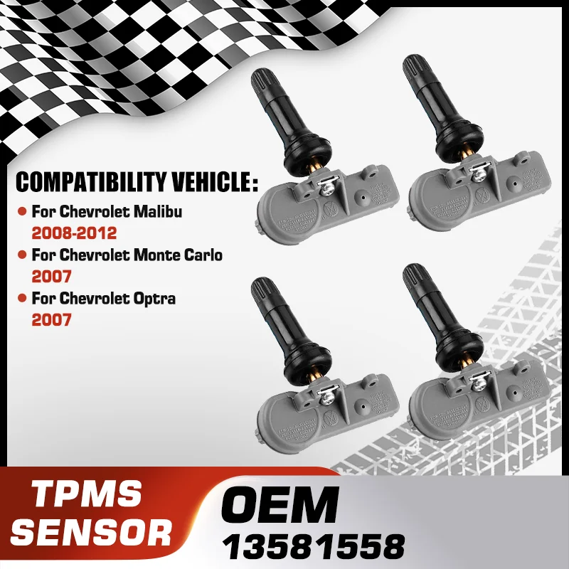 

For Chevrolet Malibu 2008-2012 Chevrolet Monte Carlo 2007 Chevrolet Optra 2007 1/4PCS TPMS Tire Pressure Monitor Sensor 315 MHZ