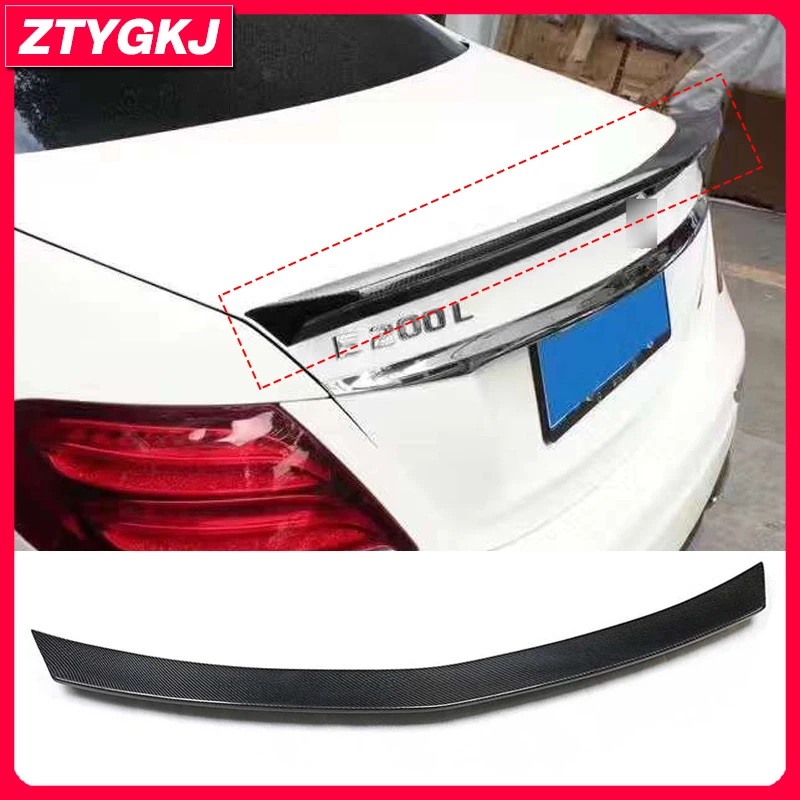 V Style Carbon Fiber Material Rear Spoiler Trunk Back Wing For Mercedes Benz W213 4 Doors Car Tuning 2017-2020