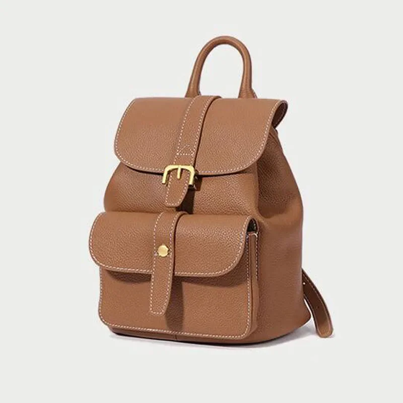 Genuine leather Casual Backpack 2022 Autumn And Winter New Trend Female Backpack Famous brand large capacity ladies shoulder bag