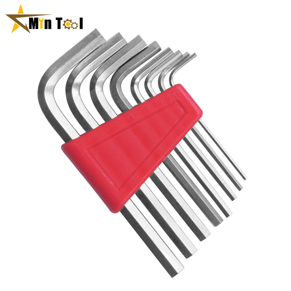 5Pcs Wrench Metric Wrench Inch Wrench L Size Inbussleutel Korte Arm Tool Set Gemakkelijk Te Dragen In De pocket Hand Tool Set