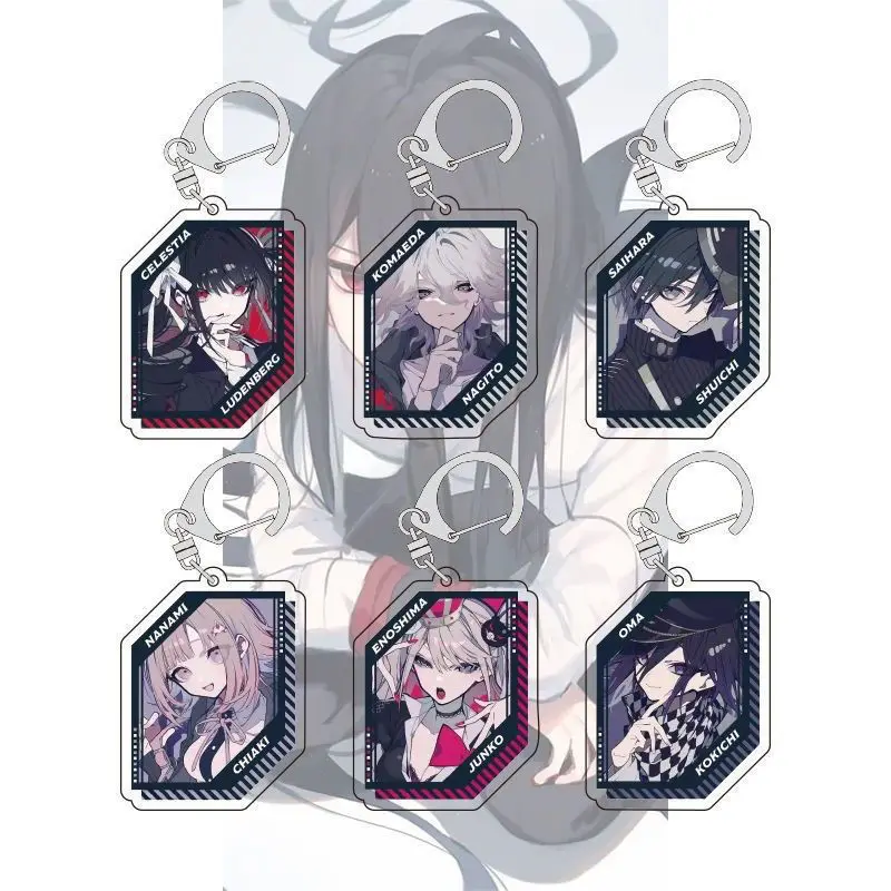 Danganronpa Anime Enoshima Junko CelestiaLudenberck Keychains Acrylic Key Ring Cute Funny Cartoon backpack ornament Pendant Gift