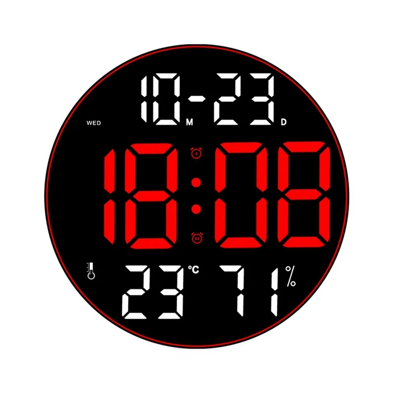 Ambient Light 12 Inch Big Screen Multifunction Clock Simple Living Room Wall Clock Led Wall Clock