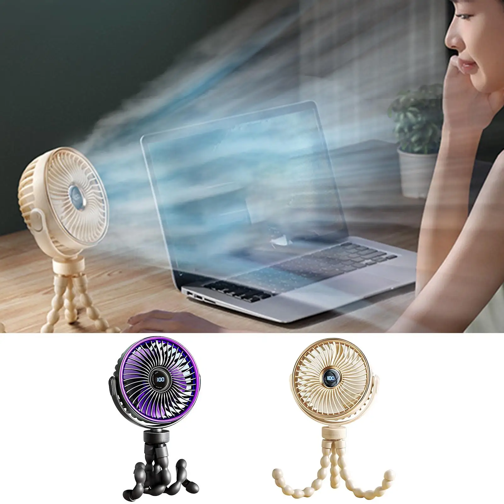 

Портативный вентилятор для коляски, 5 скоростей, LED-дисплей, на прищепке, охлаждающий, с гибким штативом, для коляски, тележки, кроватки, беговой дорожки, путешествий