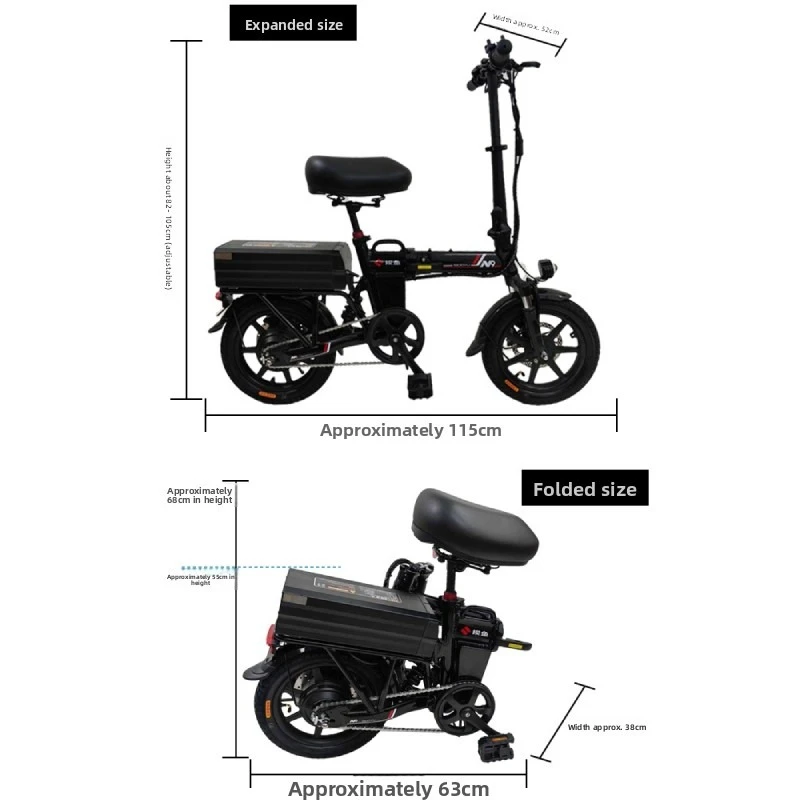 new 20-Inch Folding Lithium-Ion Electric Bicycle - Unisex, Disc Brake, for Commuting/Chauffeur Services