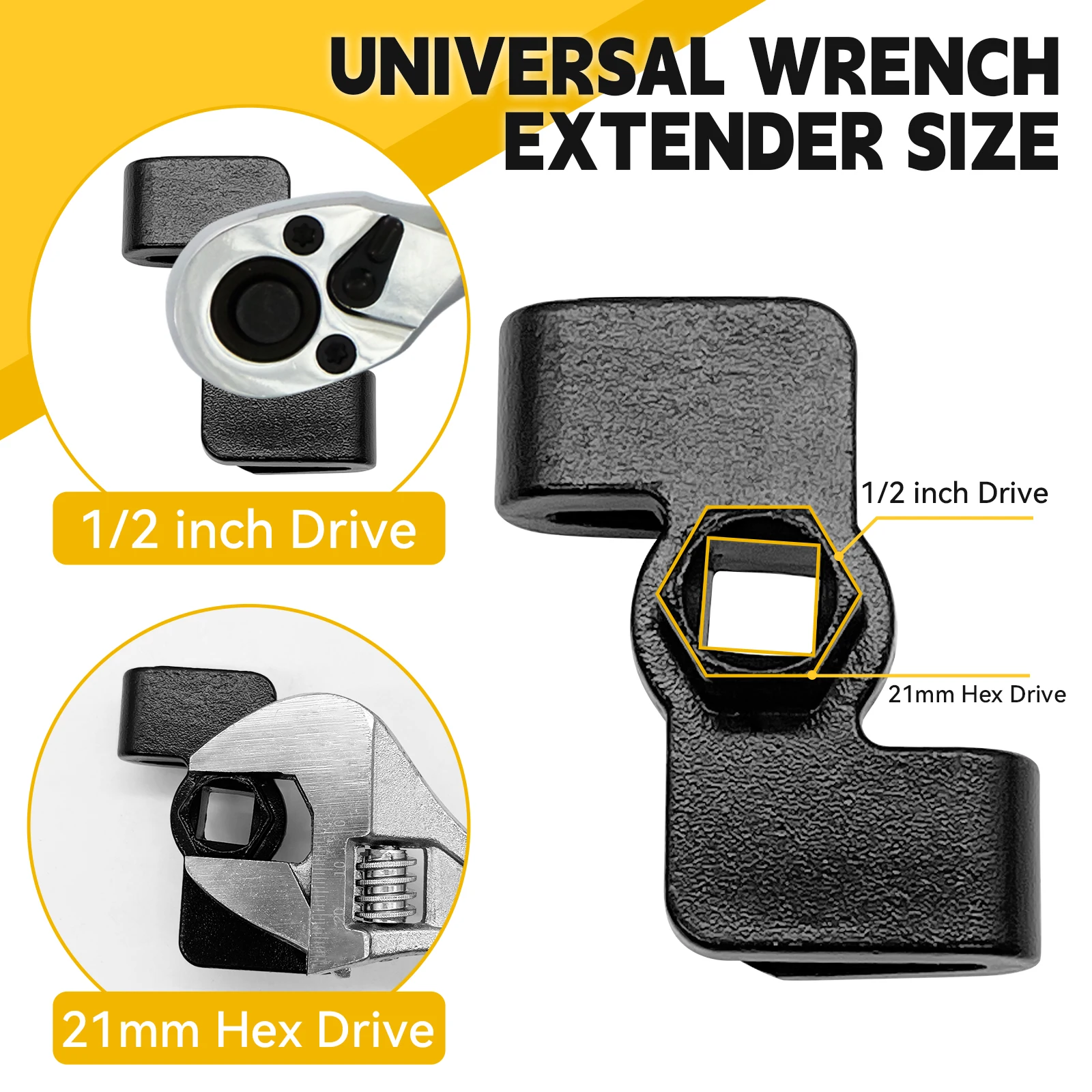 Wrench Extender Tool Bar Long Wrench Extension With Square Torque Amplifier Steel Long Wrench Adaptor For Mechanics