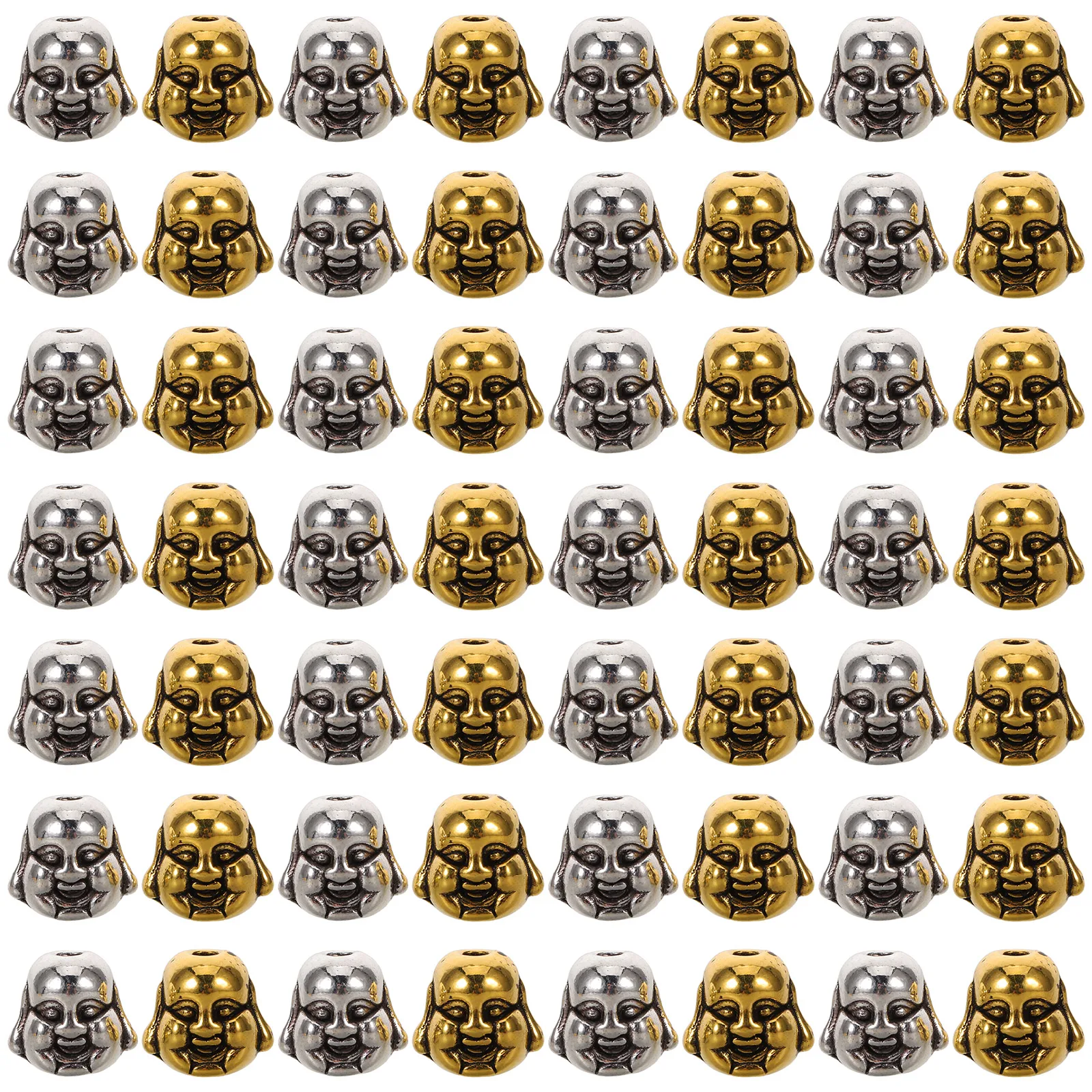 

60 Pcs Retro Buddha Separated Beads Charms Jewelry for Bracelet Making Gold Spacer Spacers