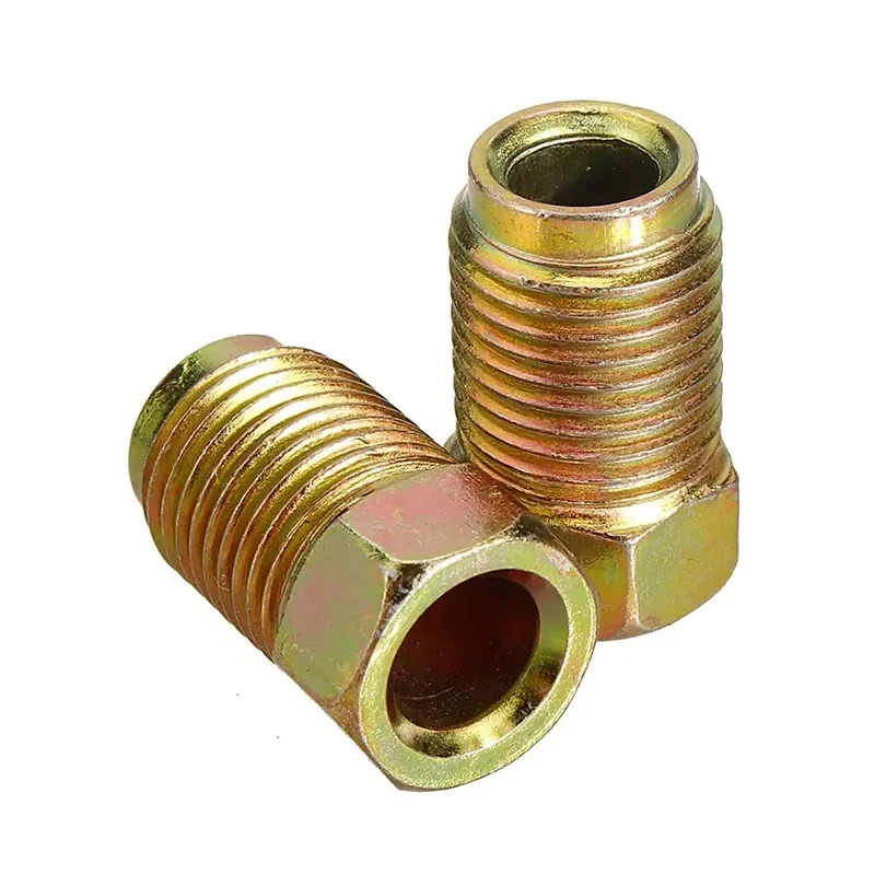 100Pcs Male Female Copper Brake Pipe Fittings M10 x 1mm Metric Nuts Screw For 3/16\