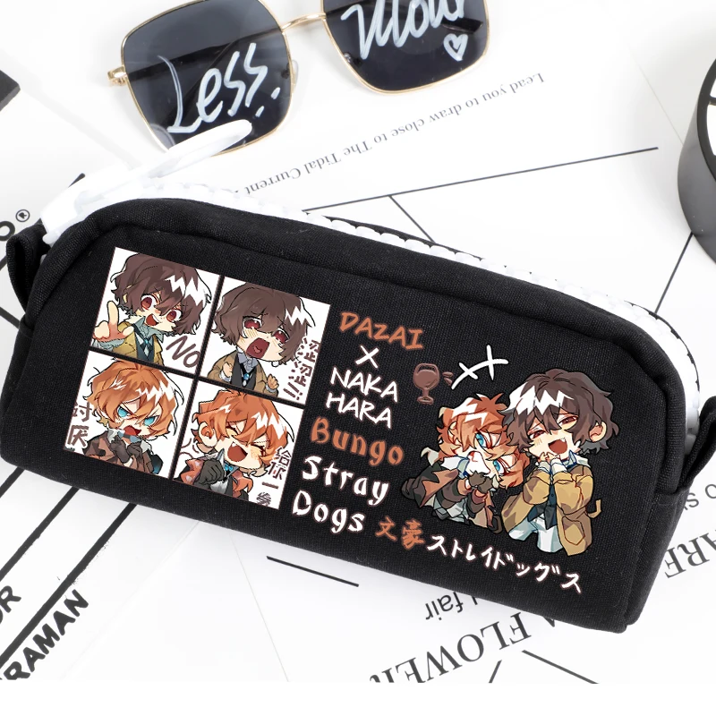 Anime Nakahara Chuuya Dazai Osamu Cosplay Astuccio per matite ad alta capacità Tela Scuola di cancelleria Borsa per penne per cartoni animati Regalo di Natale