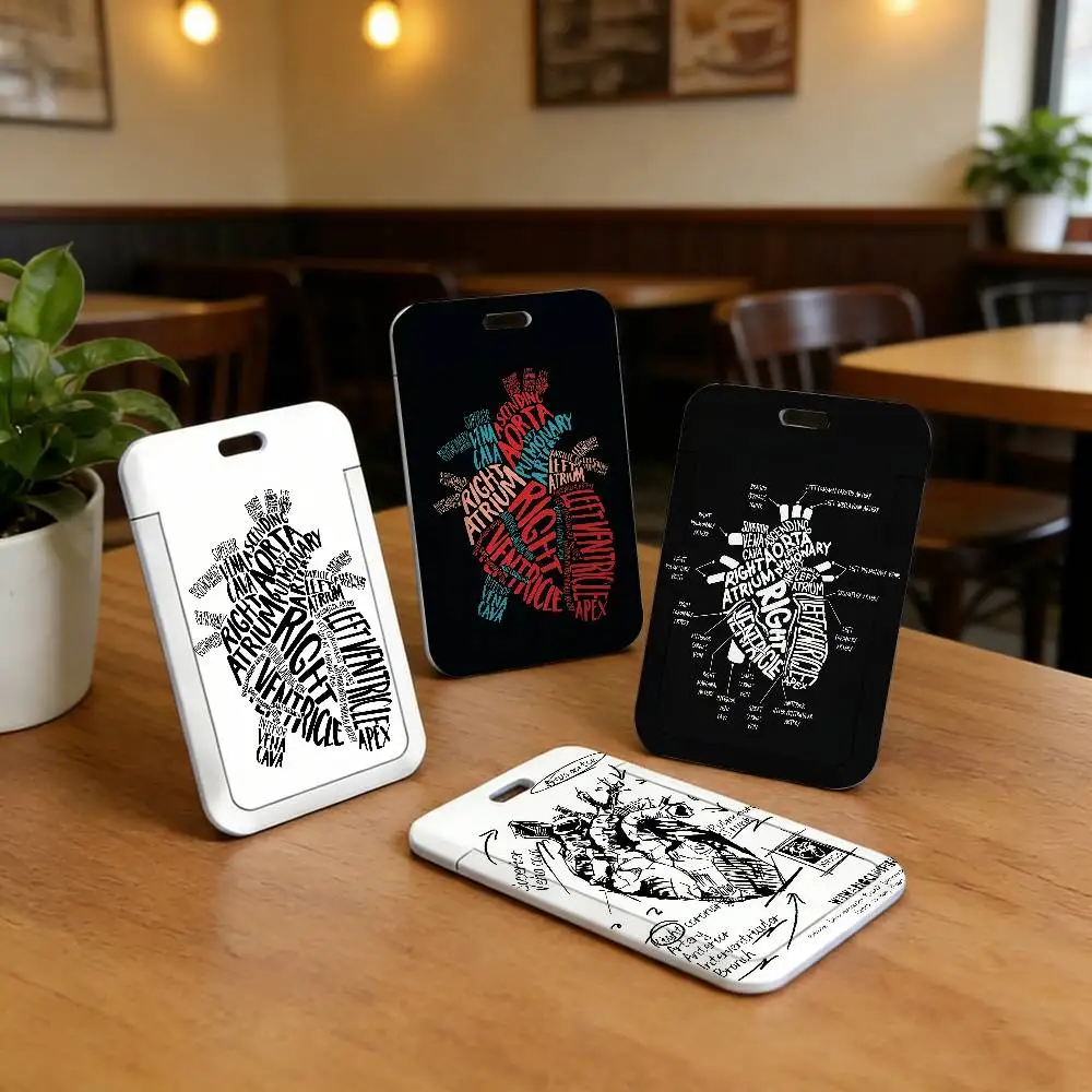 Creative Cardiovascular model Heart Medical Lanyard Neck Strap Card Covers Holders, Badge Holder, ID Pass Cover with Hang Rope