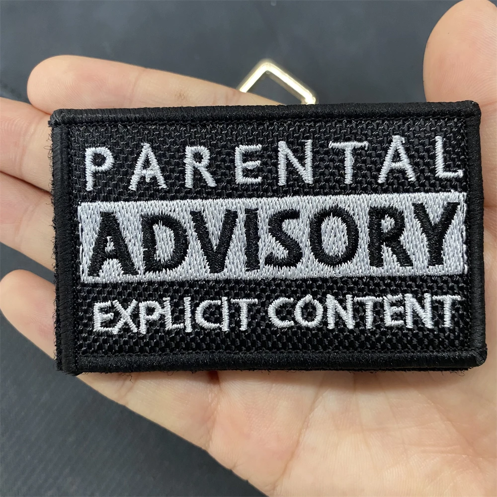 PARENTAL ADVISORY EXPLICIT CONTENT вышитые нашивки для одежды тактический значок боевого моря на крючке и петле, военные наклейки на рюкзак