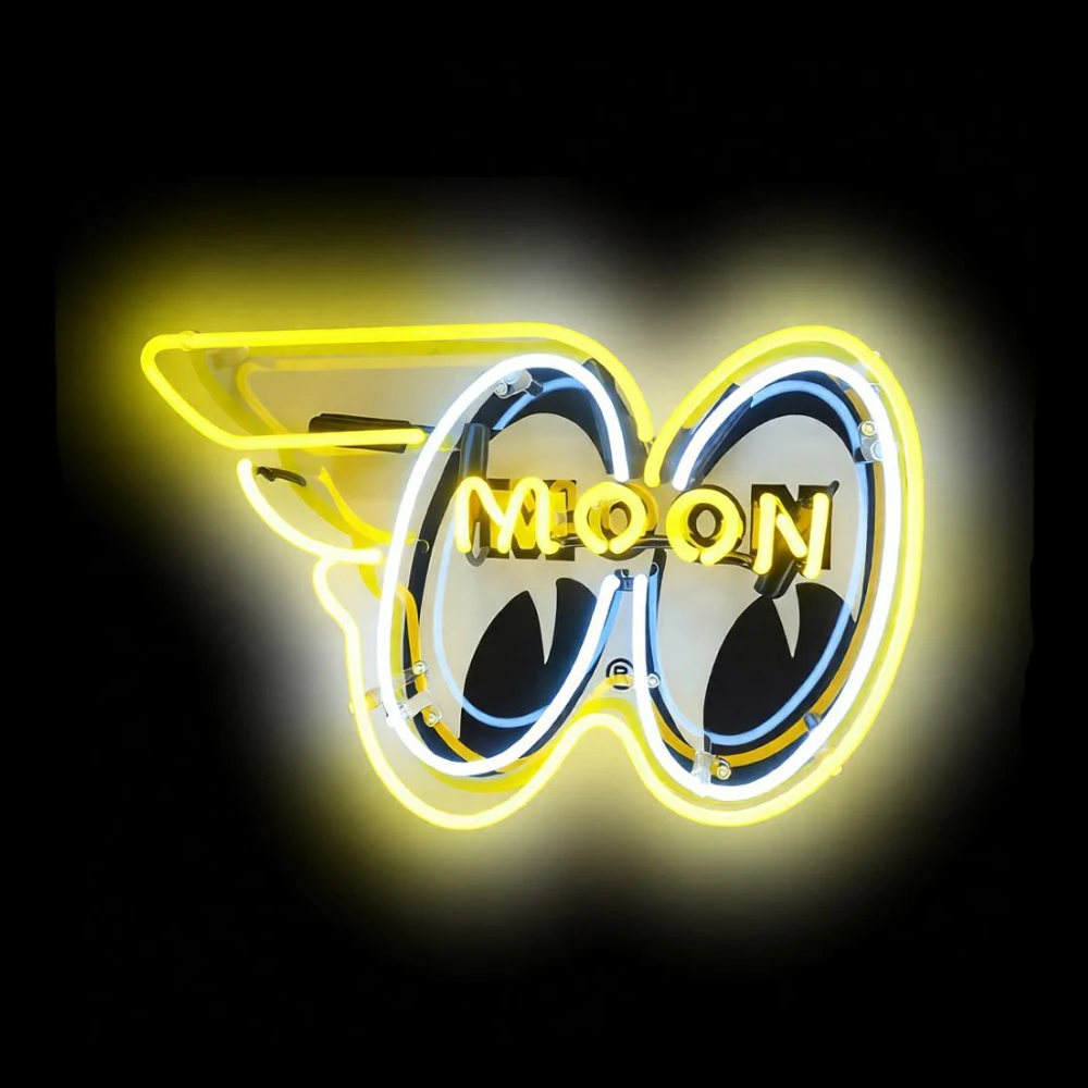 

MOON EYES With Wing Neon sign Light Custom Handmade real glass tube Advertise Store Room Decoration Display Lamp Gift 17"X14"