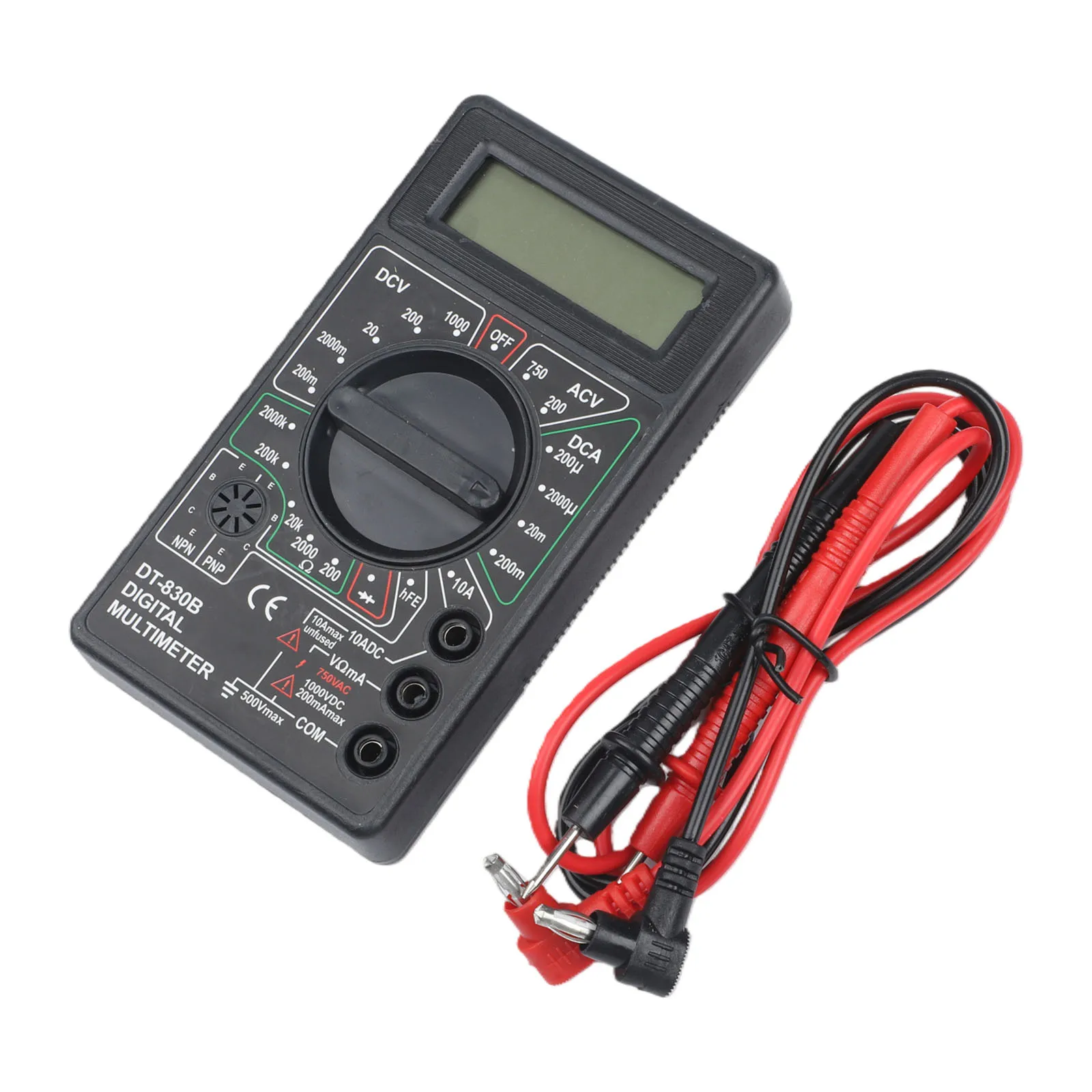 DT830B Electrical Voltmeter Ammeter Multimeter Manual Range AC/DC Electrical Tester Circuit Tester With Test Leads Connect Cable