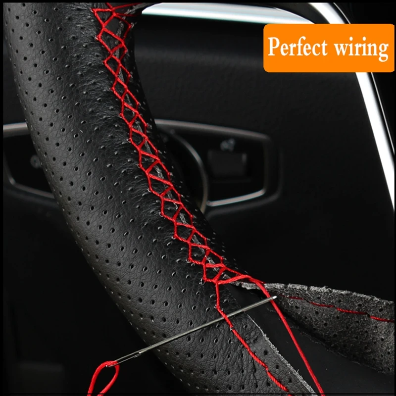 Braid Car Steering Wheel Cover For BMW E83 X3 2003-2010 E53 X5 Customized Microfiber Leather Steering Wrap Car Accessories