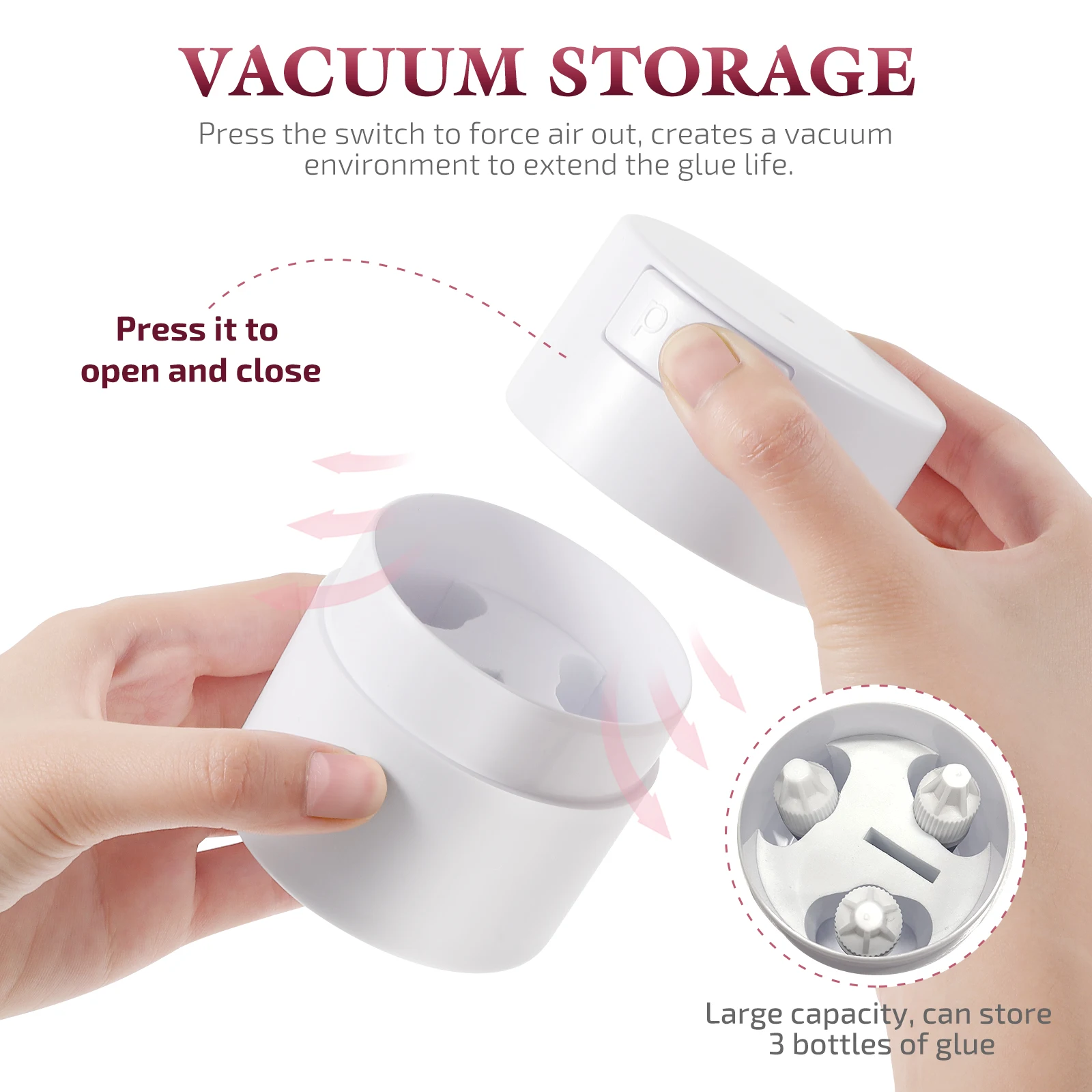 Boîte de rangement de colle à cils, conteneur étanche scellé pour Extension de cils, organisateur adhésif, étui Compact et léger