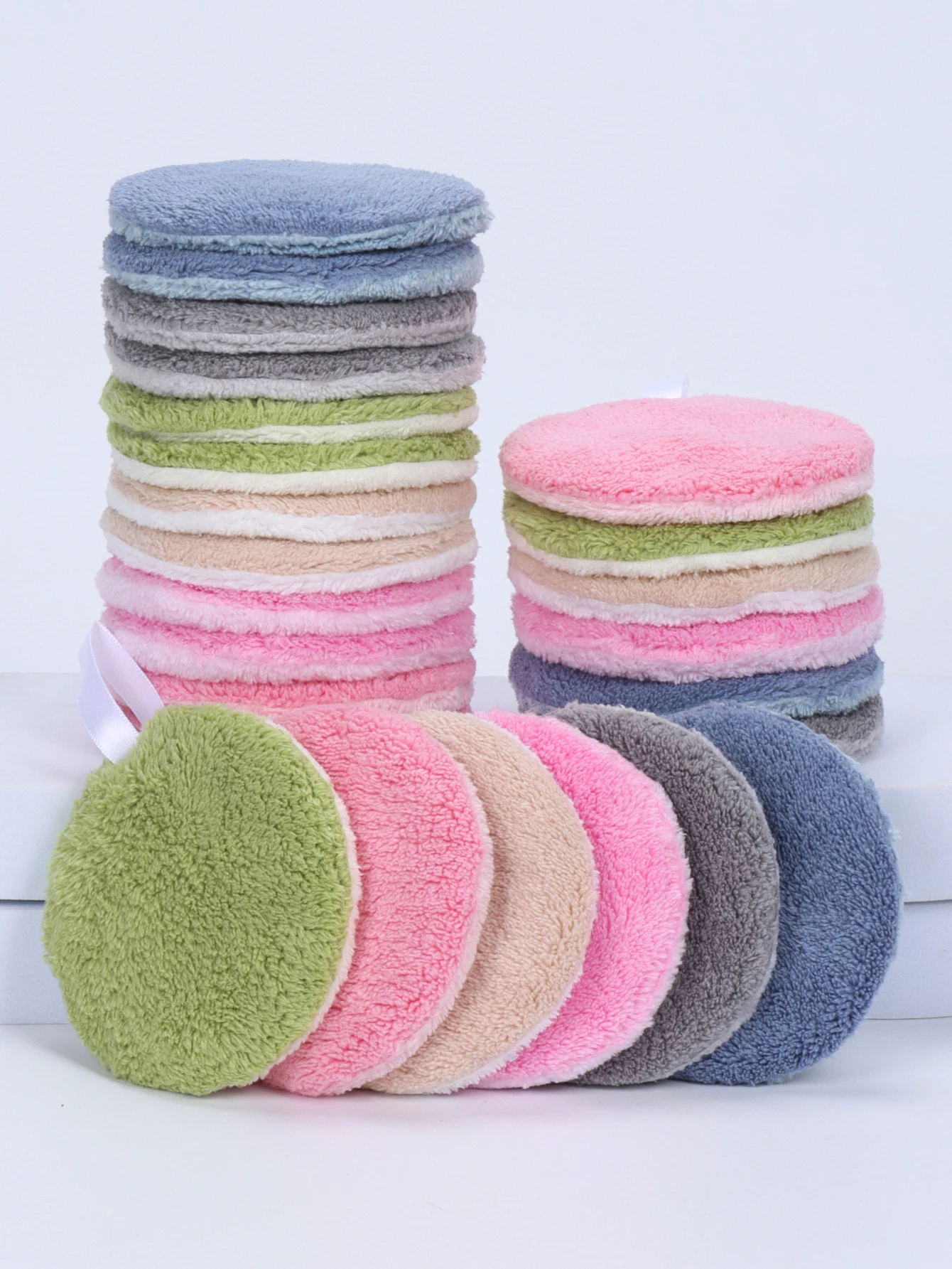 80 lavado de cara absorbente redondo, 6 piezas, lavable a máquina, herramienta desmaquillante reutilizable, para todo tipo de piel