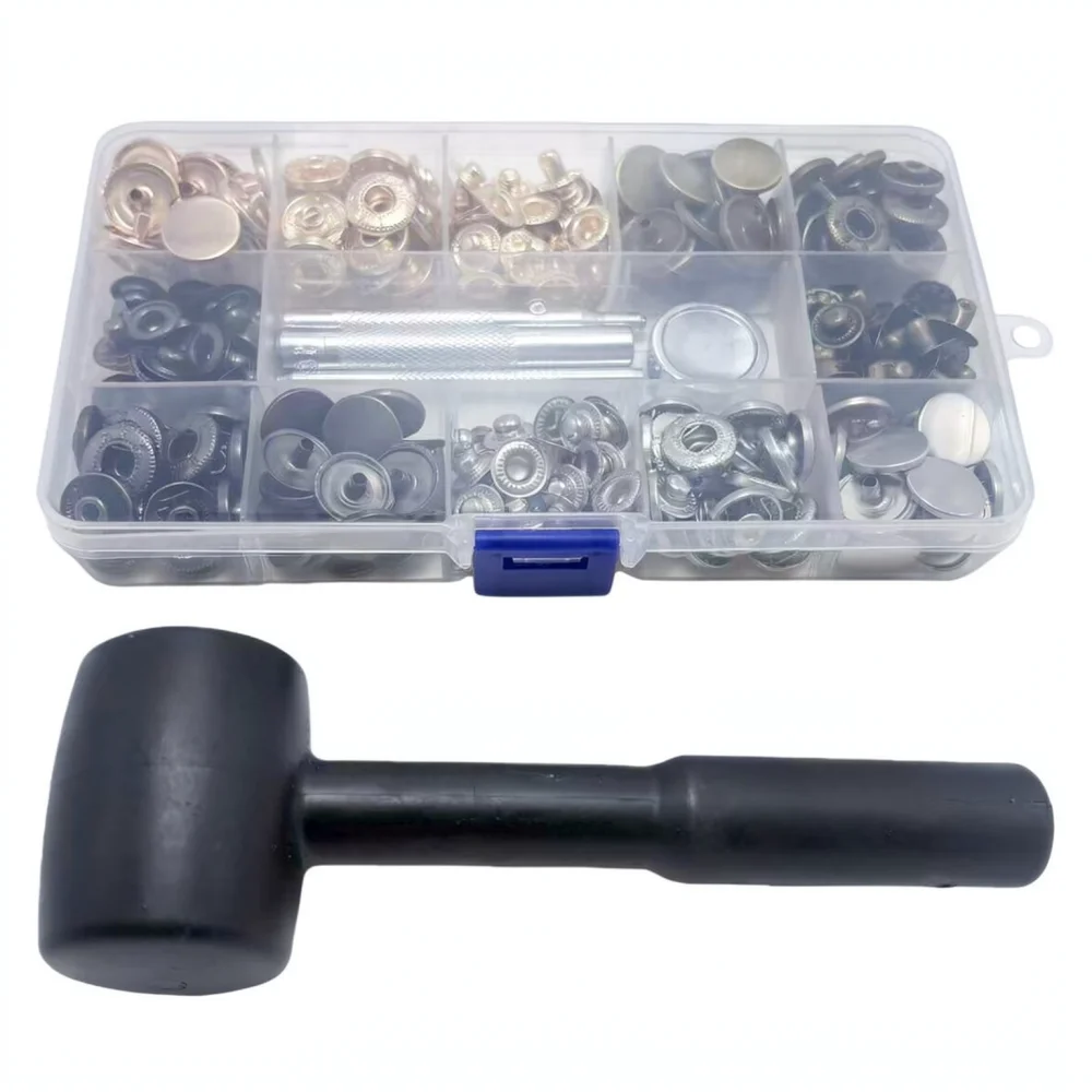 Stainless Steel Snap Fasteners Kit For For Feiya Metal Press Studs Buttons With Installation Tools Set Clothing Sewing Repair