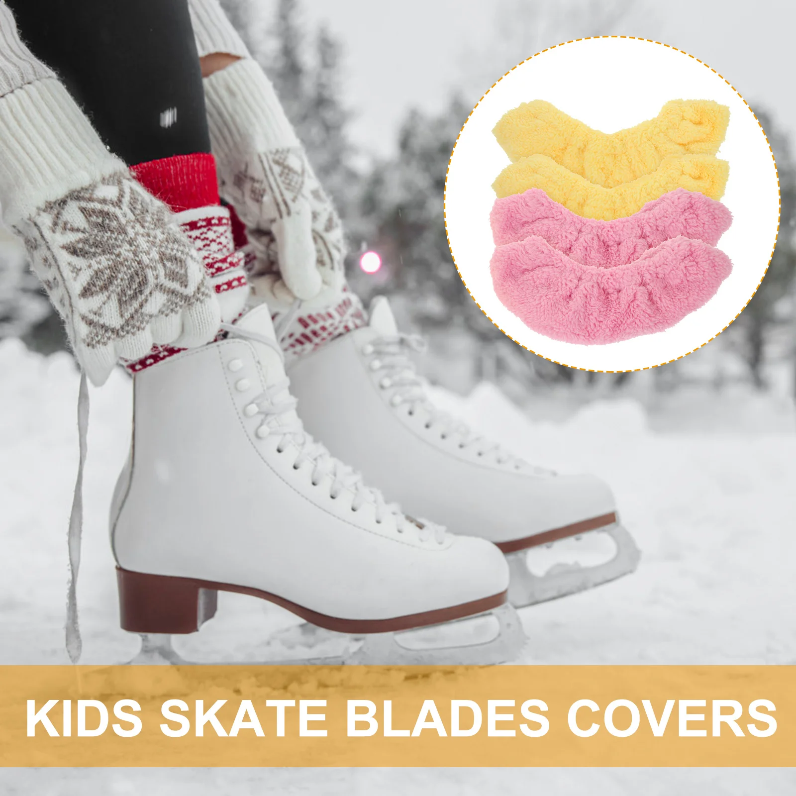

2 Pairs Elastic Skate Blades Covers Water Absorption Protection For Hockey Ice Skates Durable Rustproof Guards For