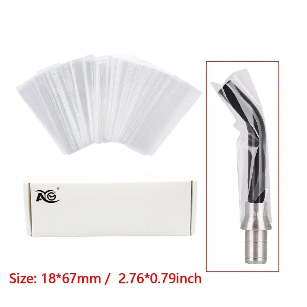 Dental Material Disposable Light Curing Head 200pcs/Box Protective Cover Light Guide Light Stick Sleeve 18*67MM/2.76*0.79 Inch