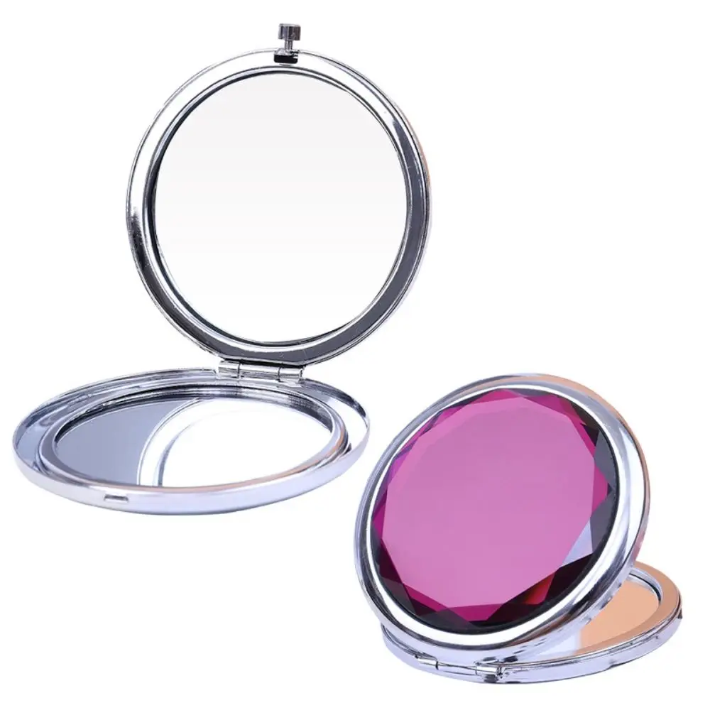 Draagbare Luxe Make-Up Spiegel Kristal Zakformaat Vergrotende Spiegel Hand Dubbelzijdig Make-Up Spiegel Spiegel Geschenk