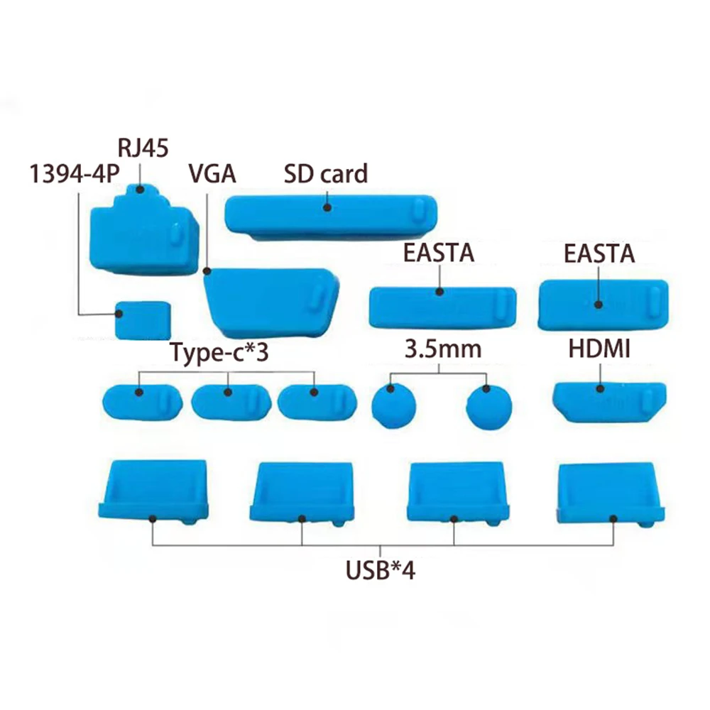 16PC/Set Universal Laptop Anti-dust Plug Upgraded Notebook Dustproof Stopper USB Dust Plug Computer Interface Waterproof Cover