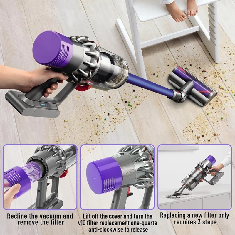 Filtro de aspiradora para piezas de repuesto de filtro Hepa Dyson V10 SV12, número de pieza 969082 -01