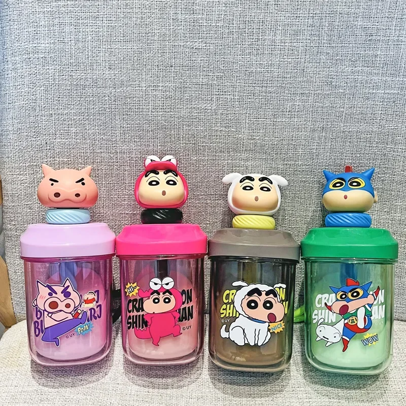 Anime Crayon Shin-chan Sippy Cup Cartoon Water Cup Kawaii Doll Coffee Cups Cute Student Portable Large Capacity Mixing Cups