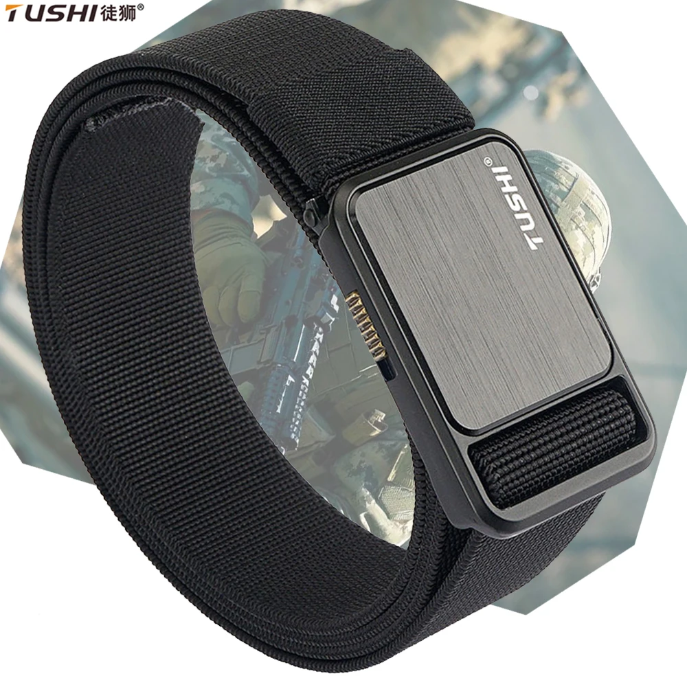 

TUSHI Men's Belt Outdoor Tactical Belt Nylon Cloth Belt Mountaineering Belt Military Wide Waist Belt Work Belt Neutral Belts
