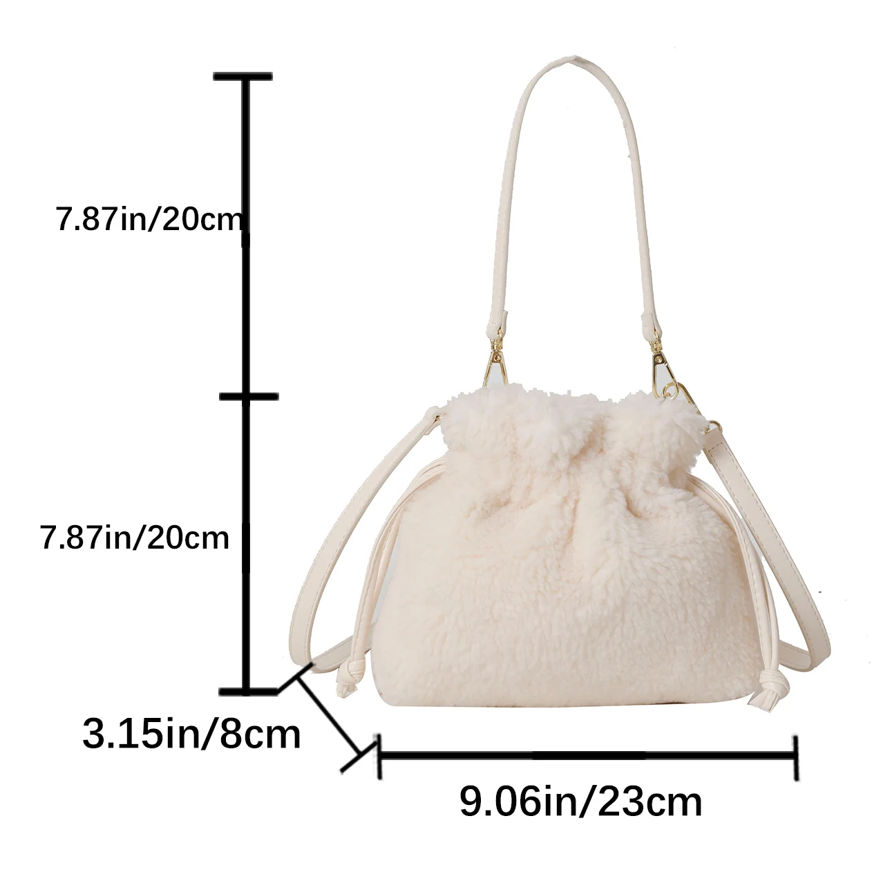 2023 New Winter Women Bags Luxury Lamb Wool Handbag Designer Bucket Crossbody Bag Soft Fluffy Plush bolsa feminina Shoulder Bag