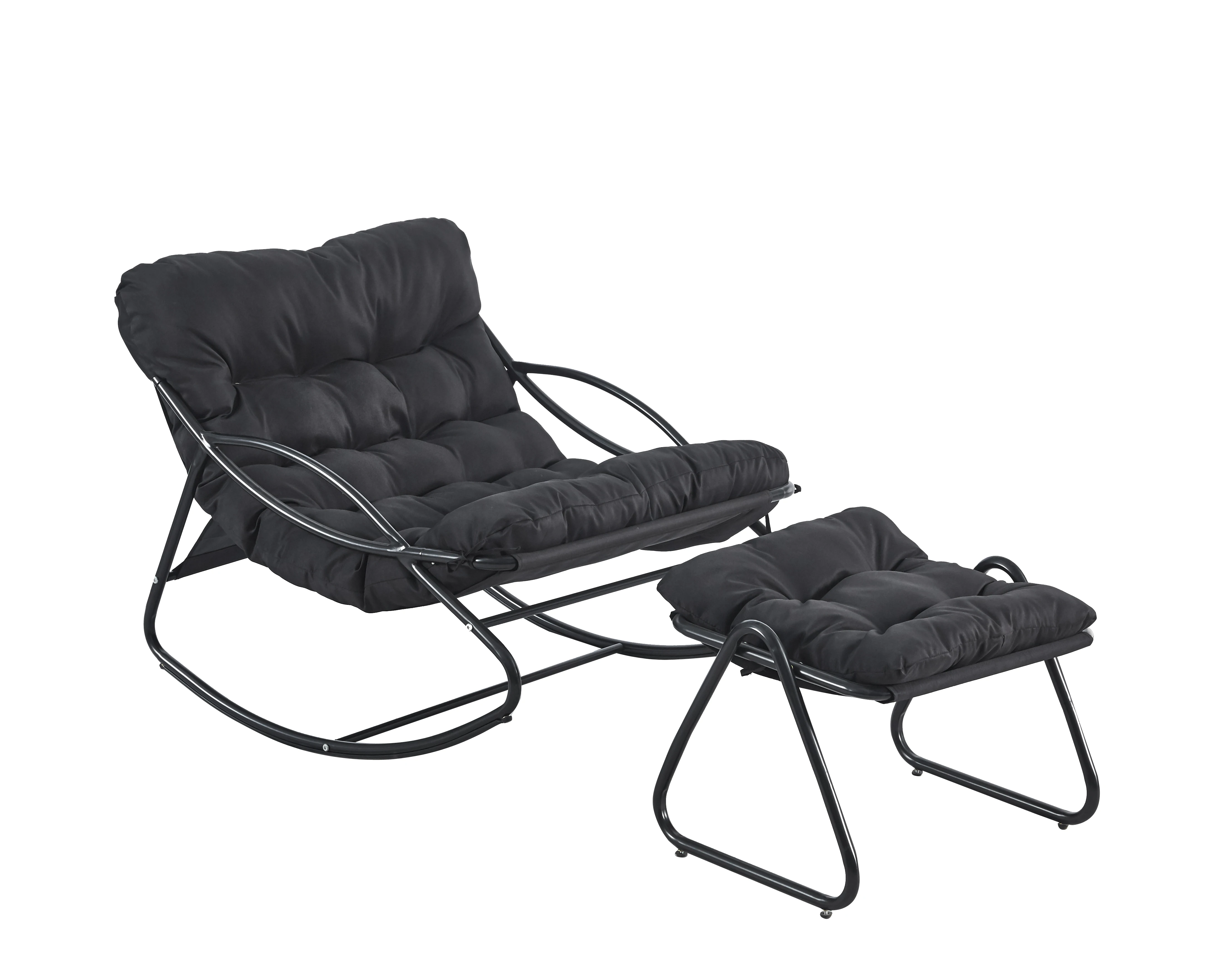 *Luxury Version Outdoor Chair Living Room Bedroom Dining Room Grey Leisure Garden Chairs Rattan Rocking Chairs