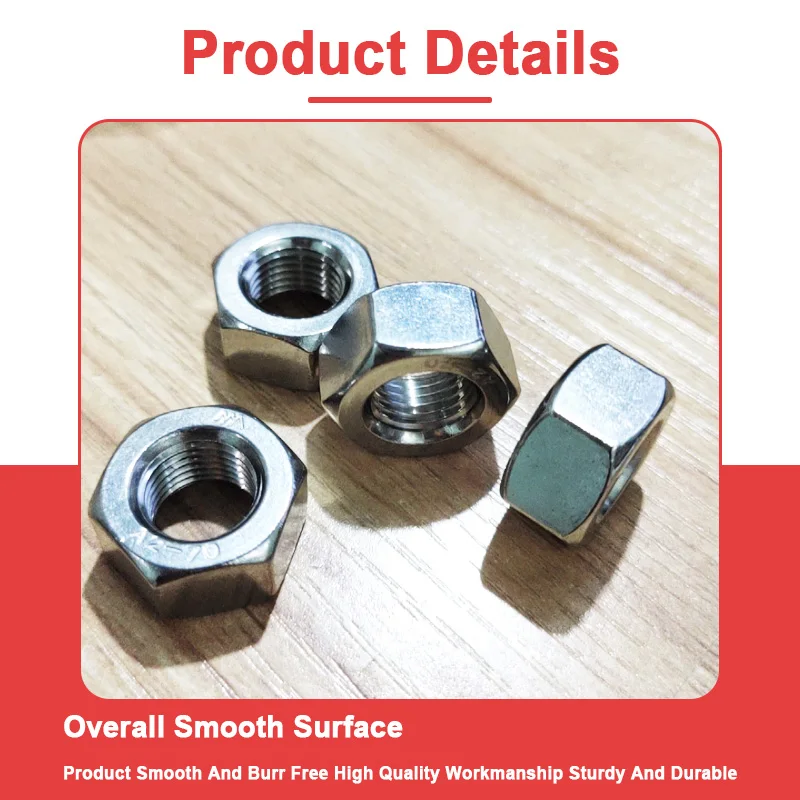 High Strength Fine Thread Hex Nut Thin 304 Stainless Steel Class 8 Black Oxide Metric Hardware Fastener Anti Rust Durable M4-M30