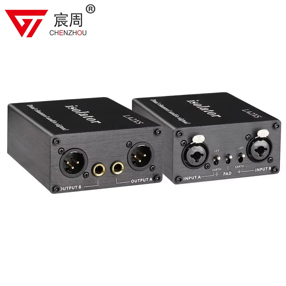 Aislador de Audio XLR de 2 canales, filtro de reducción de ruido, elimina el ruido actual, mezclador XLR 6,5, aisladores de Audio, XLR de doble canal 6,5
