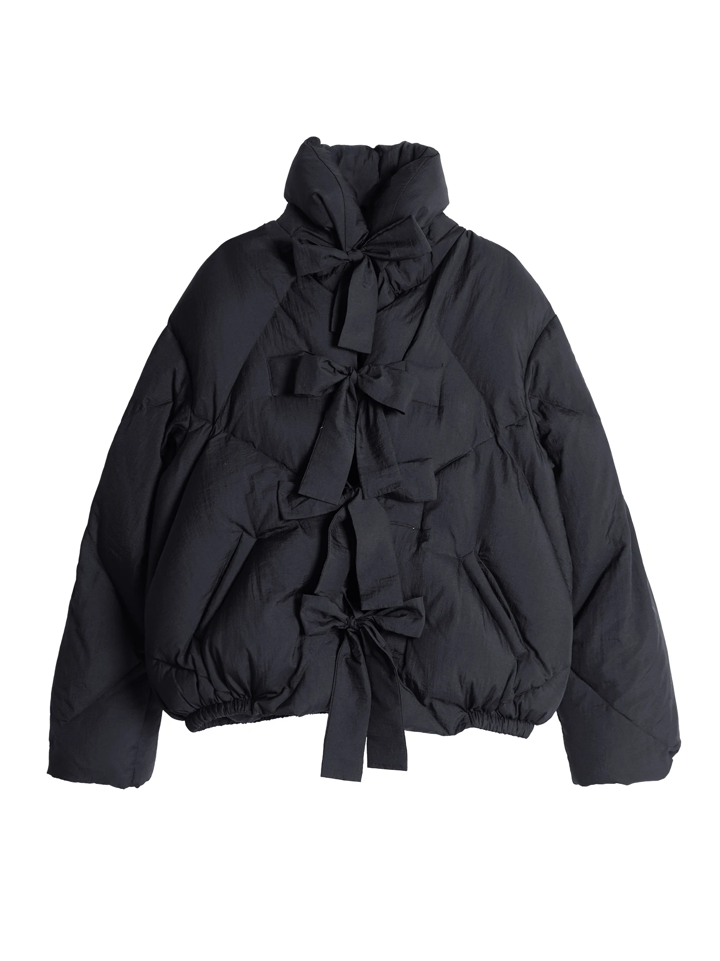 جاكيت نسائي قصير، فيونكة - مزين، شتاء دافئ، أنيق وعين - اصطياد 255297