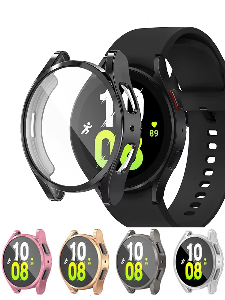 Hülle für Samsung Galaxy Watch 7-6-5-4-FE 44 mm 40 mm, vollständige Abdeckung, weiche TPU-Stoßstange, Displayschutzfolie, Galaxy Watch 7 Hüllen, Zubehör