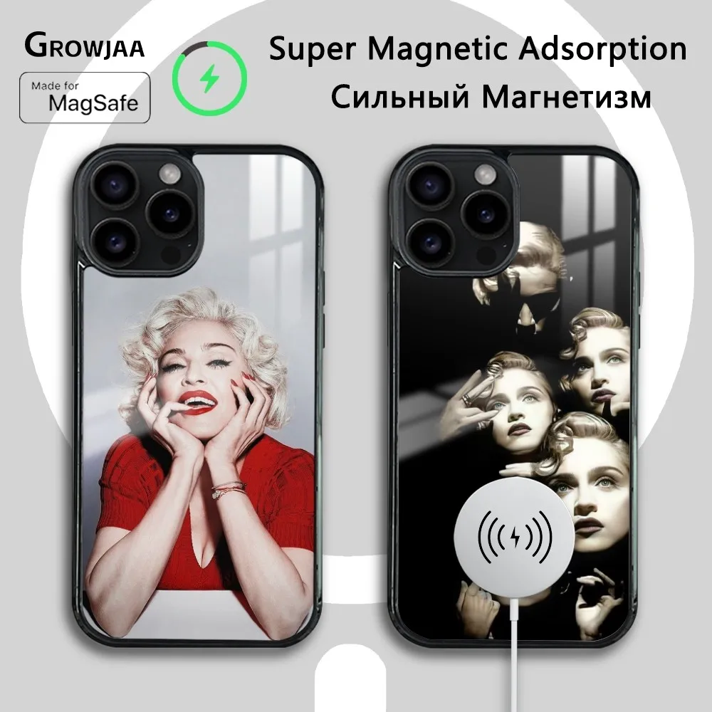 

M-MadoN-Nna Pop Singer Phone Case For iPhone 16 15 14 13 12 11 Pro Max Plus Mini Magsafe Mirror Wireless Magnetic Cover