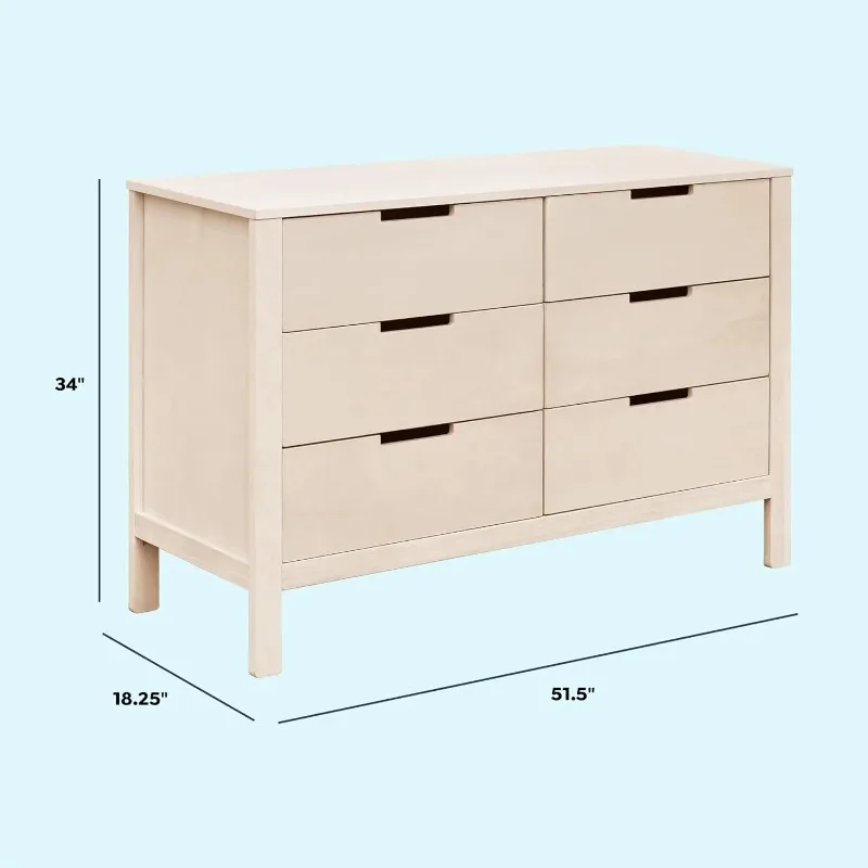 

6-Drawer Baby Dresser for Double Chest of Drawers for Nursery Bedroom - Kids Dresser for Boys & Girls