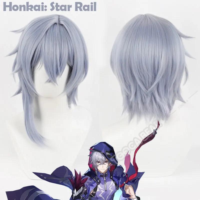 

Moze Cosplay Wig Honkai Star Rail Blue Purple Short Hair Xianzhou Yaoqing The Crow-Feathered Weirdo Halloween Party Women Men