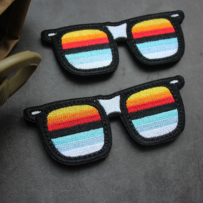 

Rainbow Glasses Embroidered Patch Outdoor Backpack Armband Travel Badge