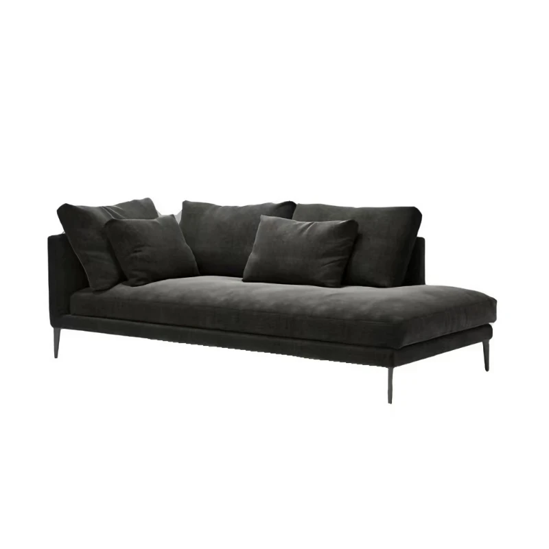 Modern simple single recliner sofa high-density foam velvet cushion