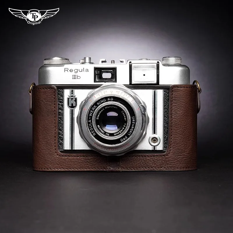 

Genuine Leather Handmade Camera Half Case Camera Bag Design for Regula IIIb IIId