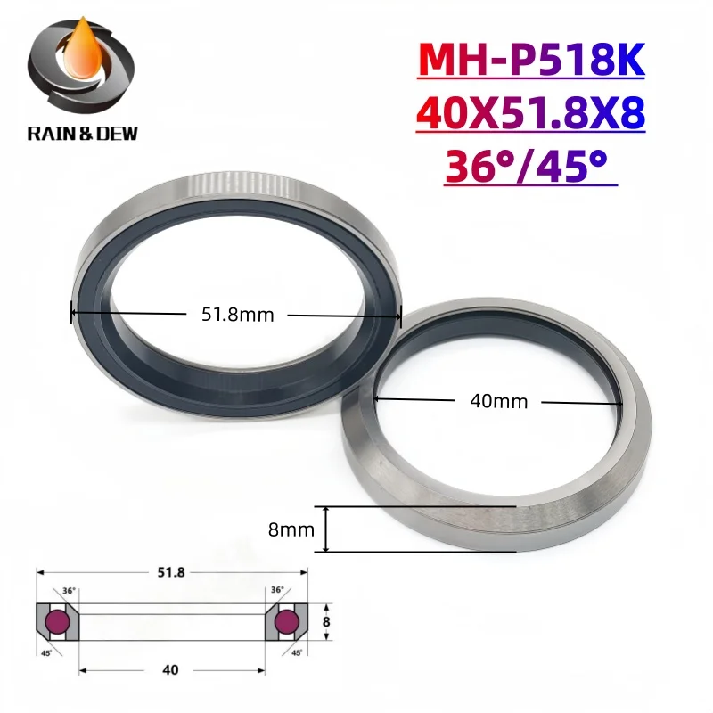 1P/2P/4P/6P/8P/10P Bicycle General Headset Bearing 40X51.8X8mm Contact Angle 36°/45° MH-P518K Mountain Bike Repair Bearing