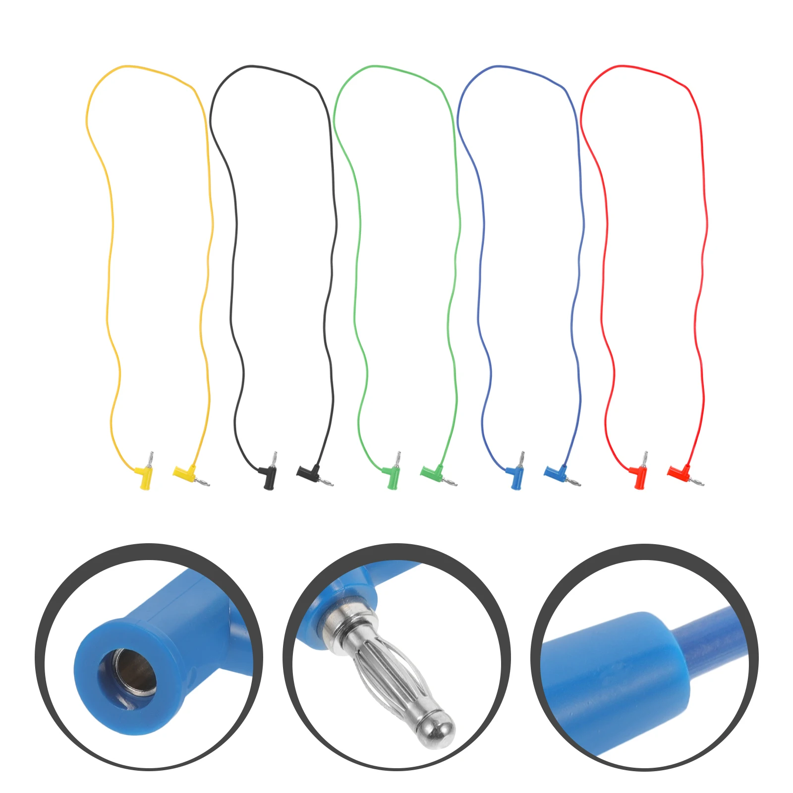 

5 Pcs Gun Type Plug Banana Jumper Wires Kit Plugs Cable Stackable Test Leads Pvc Testing