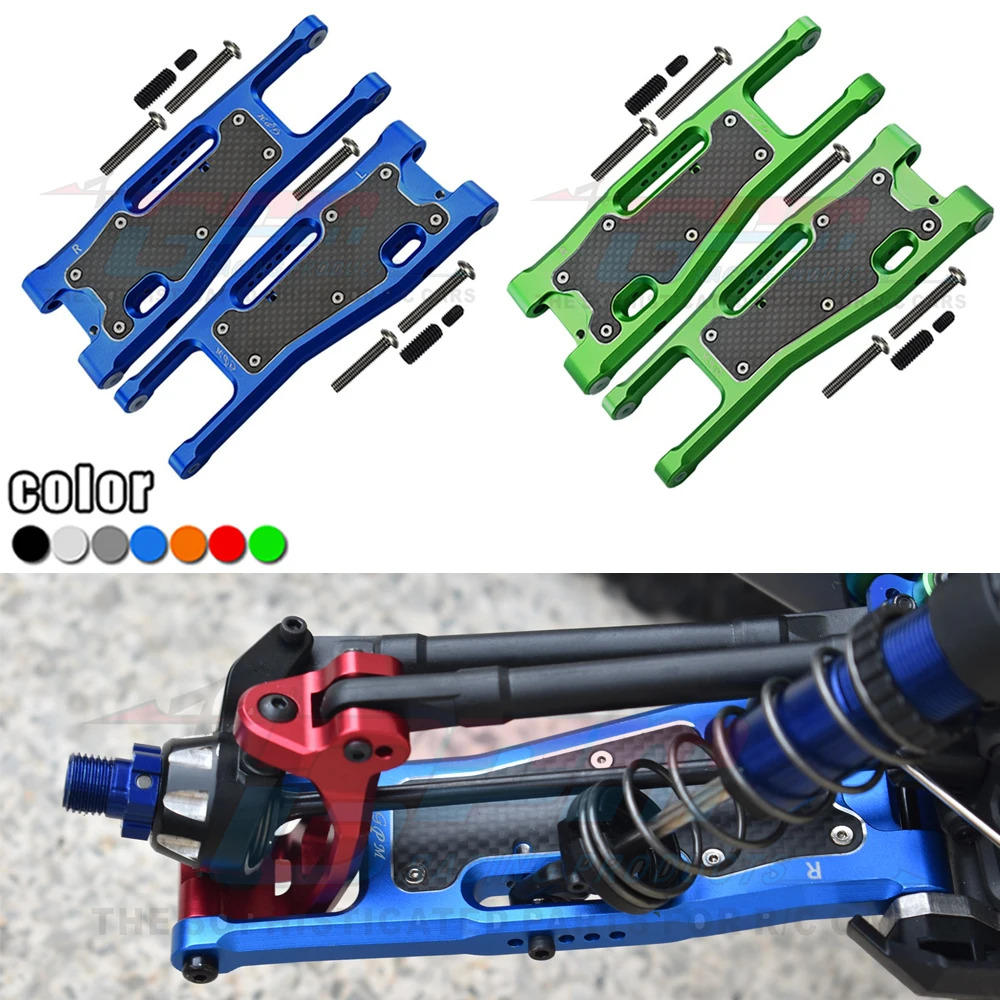 GPM Metal Carbon Fibre Front Lower Suspension Arm 9530 9531+ 9633 for Traxxas 1/8 Sledge 4WD Monster Truck 95076-4 Upgrade Parts