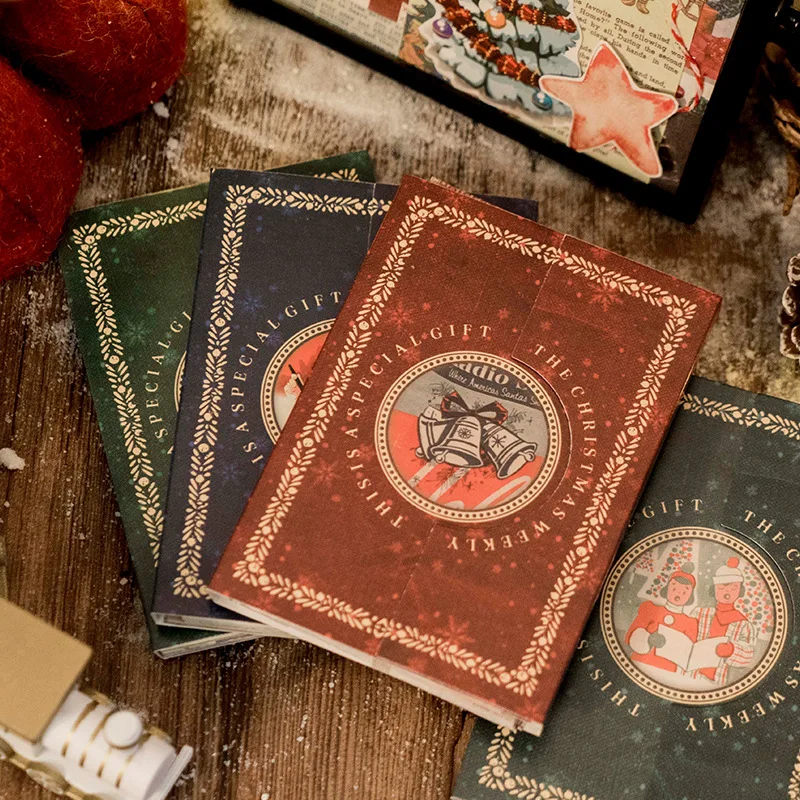مادة موضوع عيد الميلاد العتيقة ، مذكرات زخرفية ، سكرابوكينغ ، لوازم مشغولات يدوية ، 50 ورقة خلفية