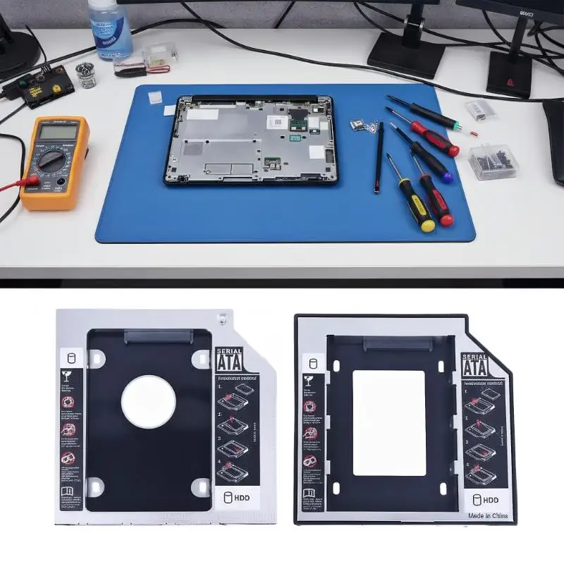 Universele CD DVD naar HDD-behuizing 2,5-inch SSD met Optibay, 9,5/12,7 mm 2e HDD Caddy SATA 3.0 CD-ROM