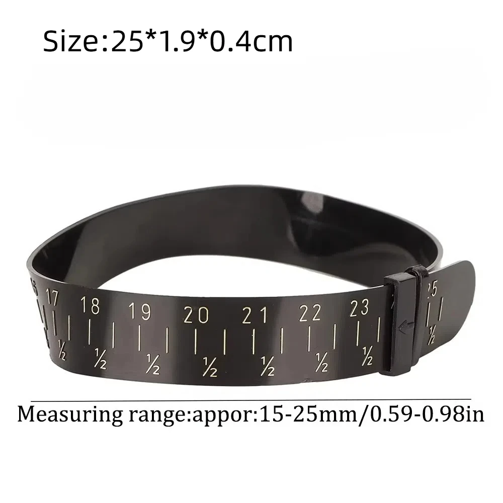 Точный АБС-пластик, измерительный прибор для браслета, размер от 15 до 25 см, черный браслет, измерительная лента, белый инструмент для размера запястья, ювелирные изделия