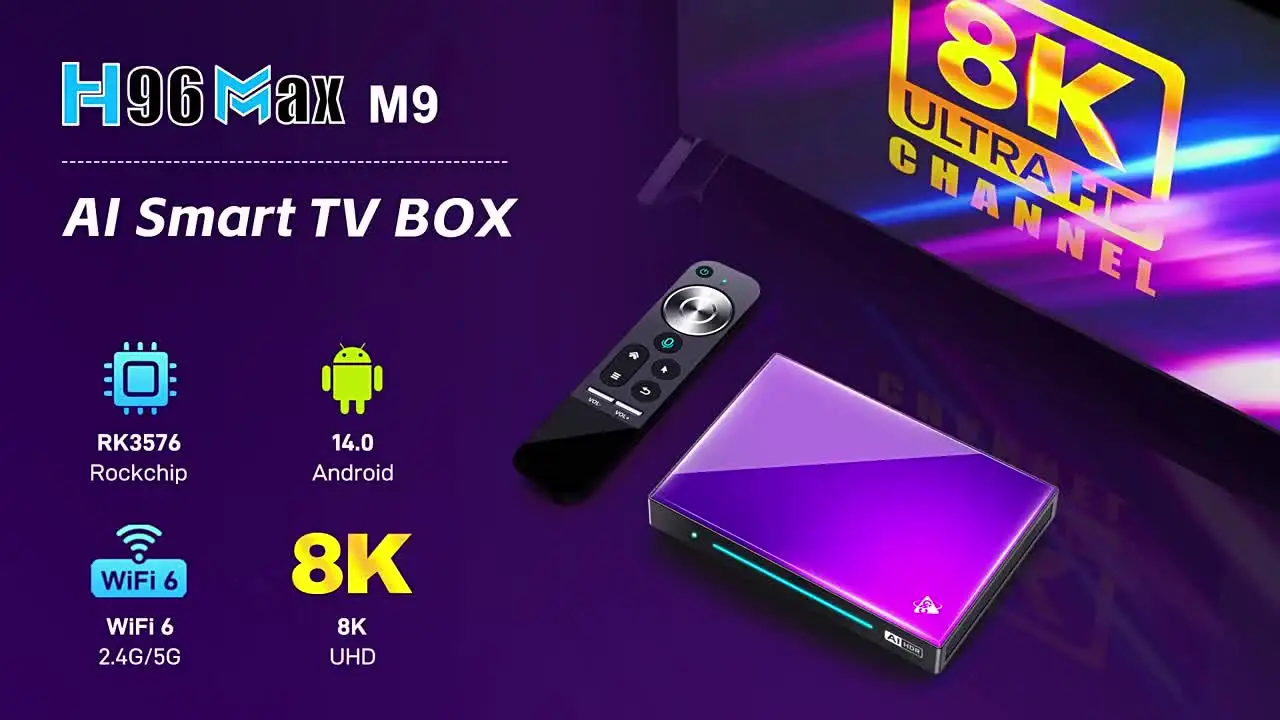 NEW H96 MAX M9 Smart TV Box Android 14 RK3576 8-Core 5G WiFi6