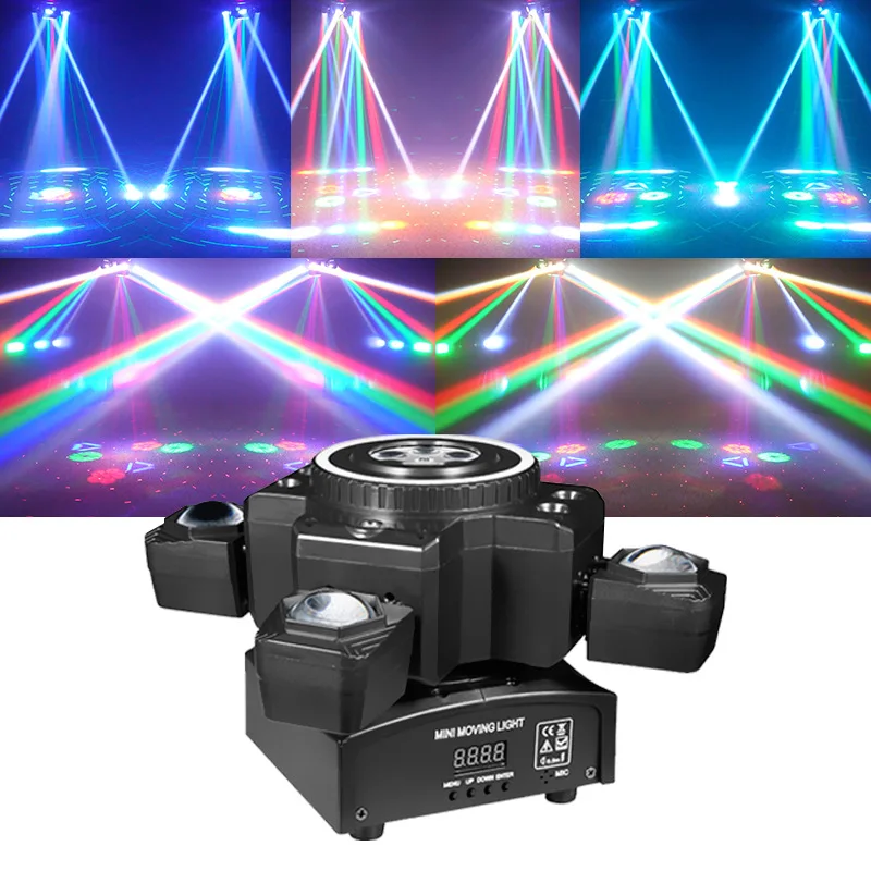 

New 4-Arm Pattern mobile head light Strip Sound Activated DJ strobe Light Stage/KTV/Party Disco Light with Strobe Rotation