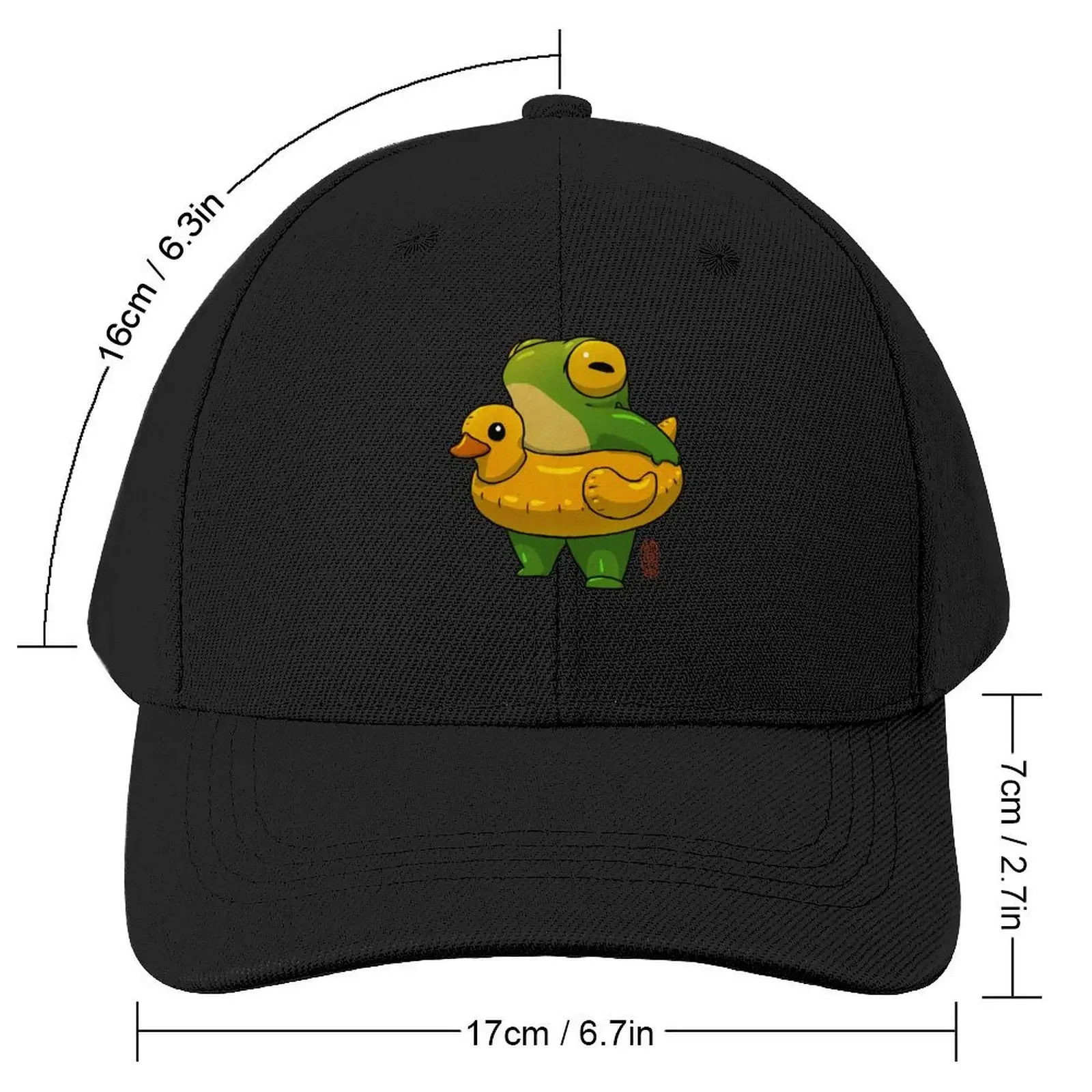 cute summer time ducky frog swimming pool floatie artwork asian style Baseball Cap