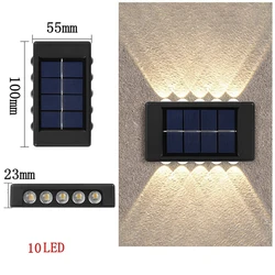 Solar Outdoor Wall Light 10 LED Waterproof Garden Light Courtyard Balustrade Decorative Atmosphere Lamp Down Luminous Solar Lamp